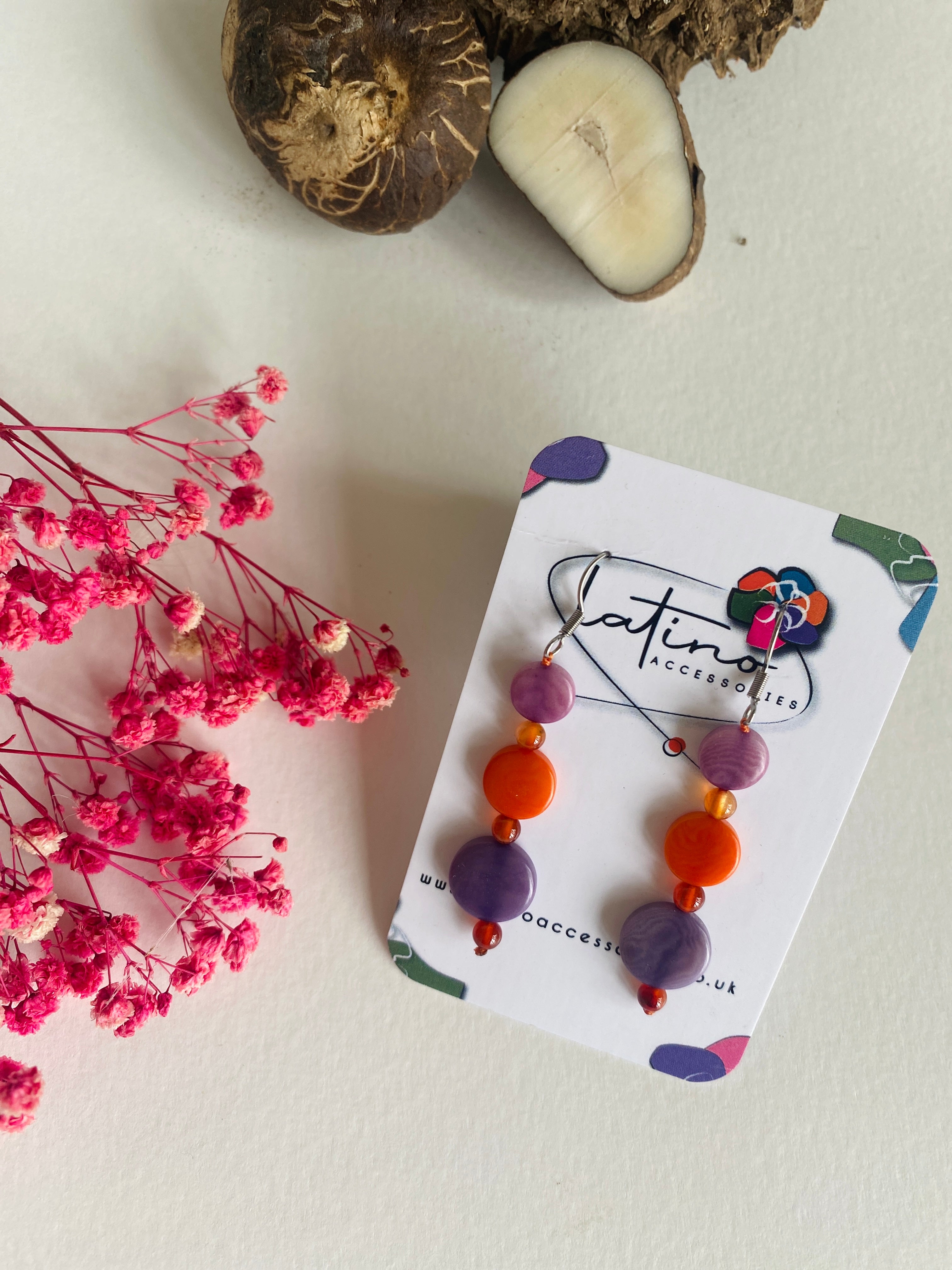 Purple & Orange Earrings